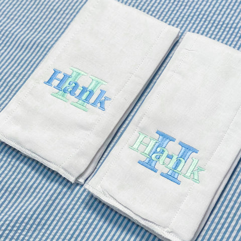 Set of 2 Personalized Embroidered Boutique Quality Burp Cloths - Premium Baby Shower Gift