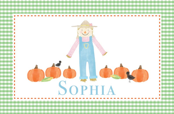 Girl Personalized Fall Reversible Placemat