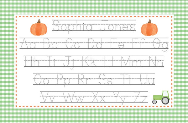 Personalized Boy Fall Reversible Placemat