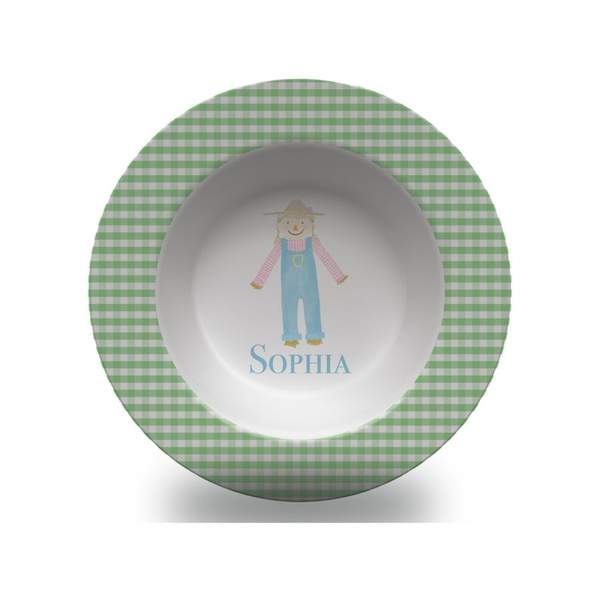 Girls Personalized Thanksgiving Scarecrow Plate