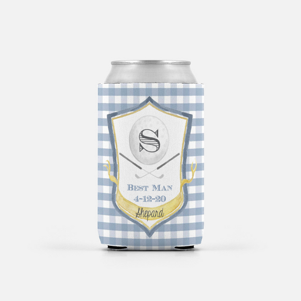 Gingham Golf Can Cooler