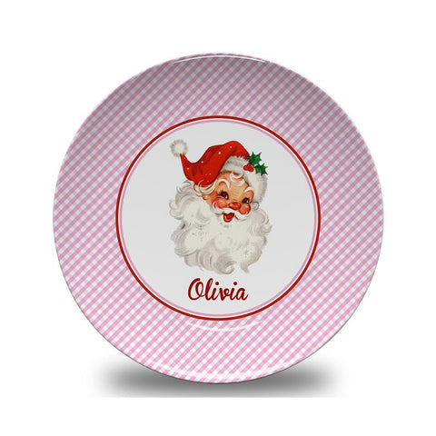 Pink Santa Clause Plate