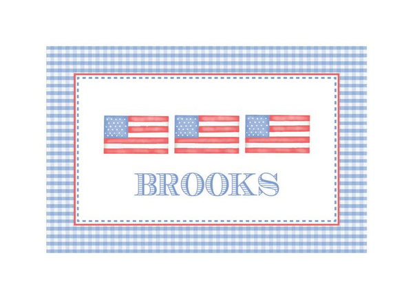 Personalized American Flag Reversible Placemat