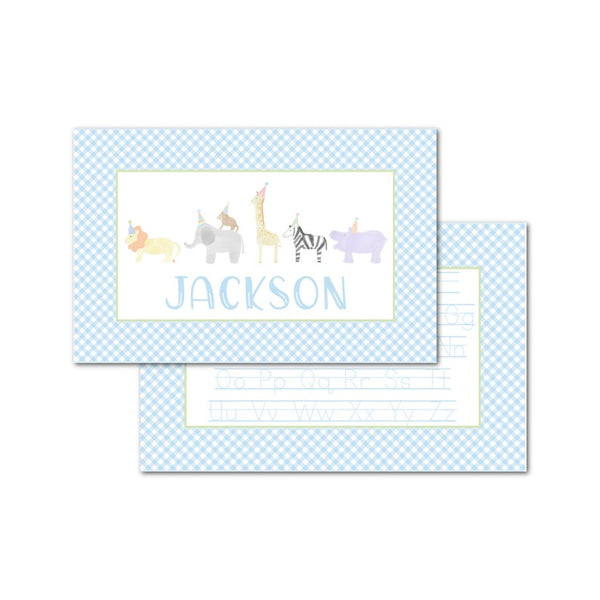 Personalized Blue Party Animals Reversible Placemat