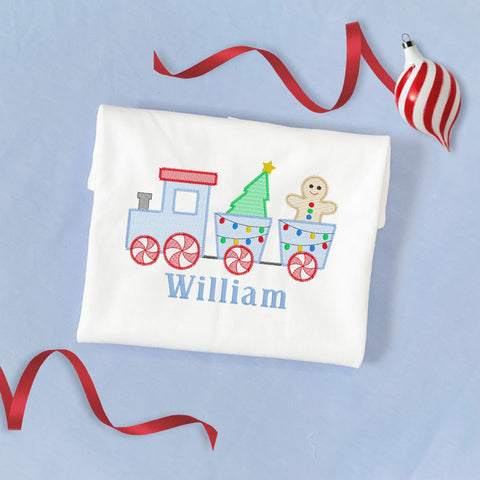 Boys Christmas Train Personalized Shirt