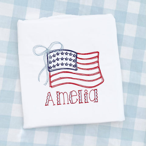 Girls American Flag Shirt