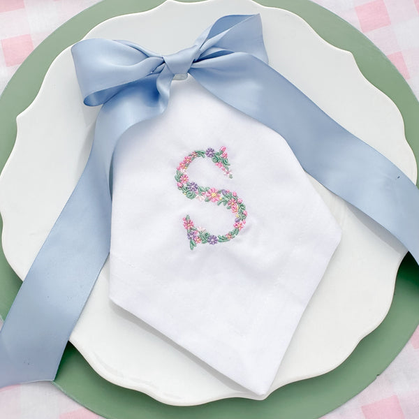 Personalized with Monogram or Name Spring Floral Cloth Napkin