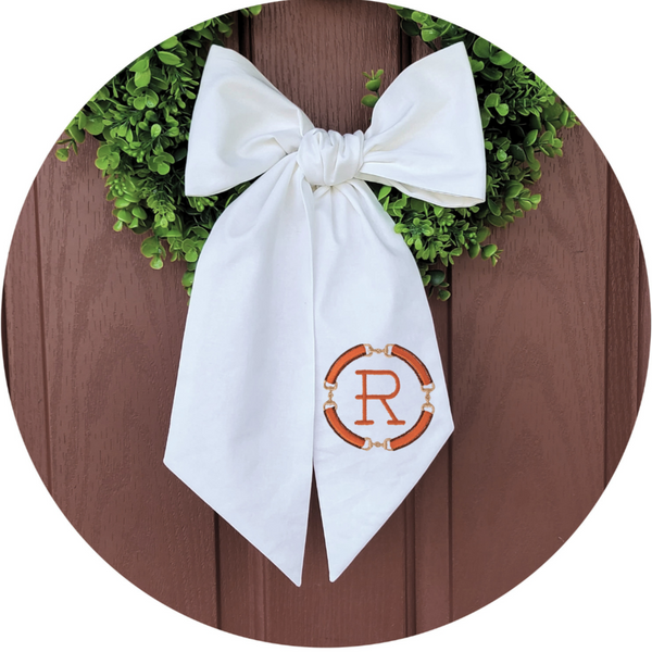 Horse Bit Monogrammed Wreath Sash