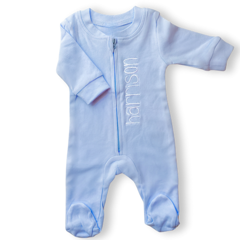 Blue Personalized Baby Onesie