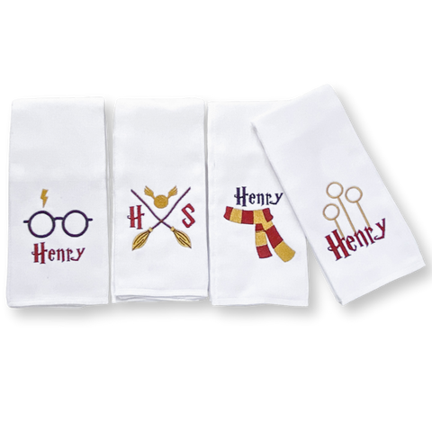 Harry Potter Theme Burp Cloths - Set of 4