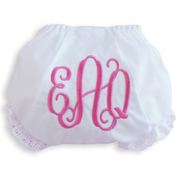 Hot Pink Monogrammed Diaper Cover