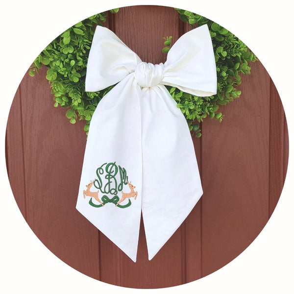 Reindeer Christmas Wreath Sash