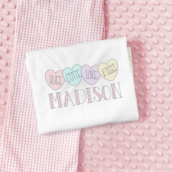 Girls Valentine Candy Heart Shirt