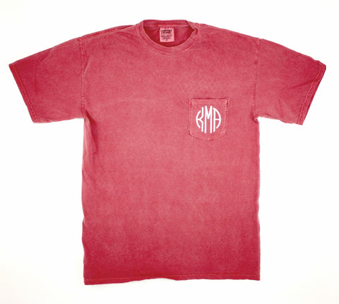 Monogrammed Comfort Colors Pocket T-shirt