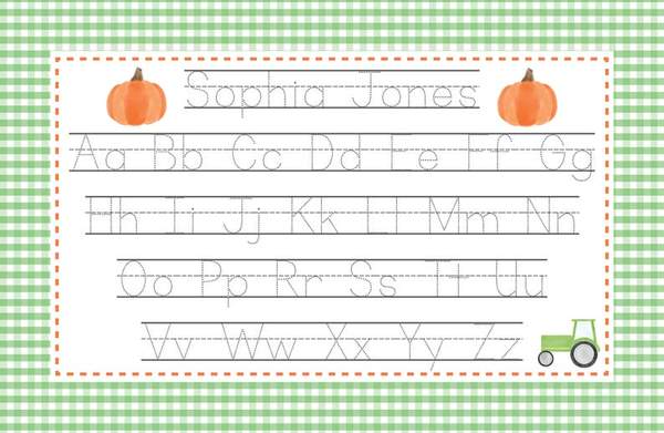 Girls Personalized Thanksgiving Scarecrow Plate