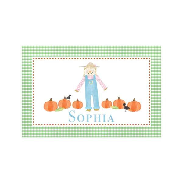 Girls Personalized Thanksgiving Scarecrow Bowl
