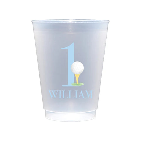 1st Birthday Golf Personalized Frosted Plastic Cups