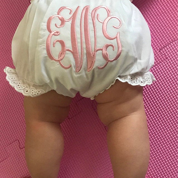 Pink Monogrammed Diaper Cover