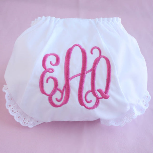 Hot Pink Monogrammed Diaper Cover
