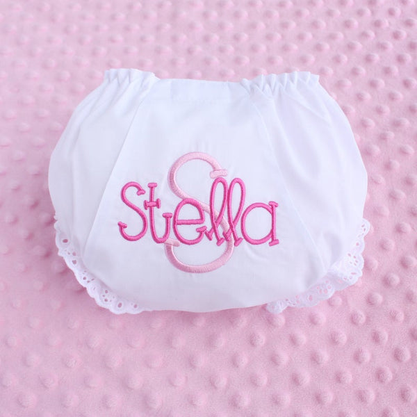 Pink on Pink Name & Initial Diaper Cover