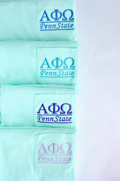 Monogrammed Greek Comfort Colors Pocket T-shirt