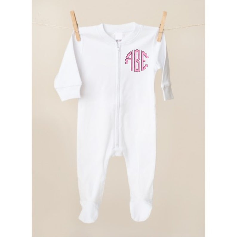 Monogrammed onesies for baby hot sale girl