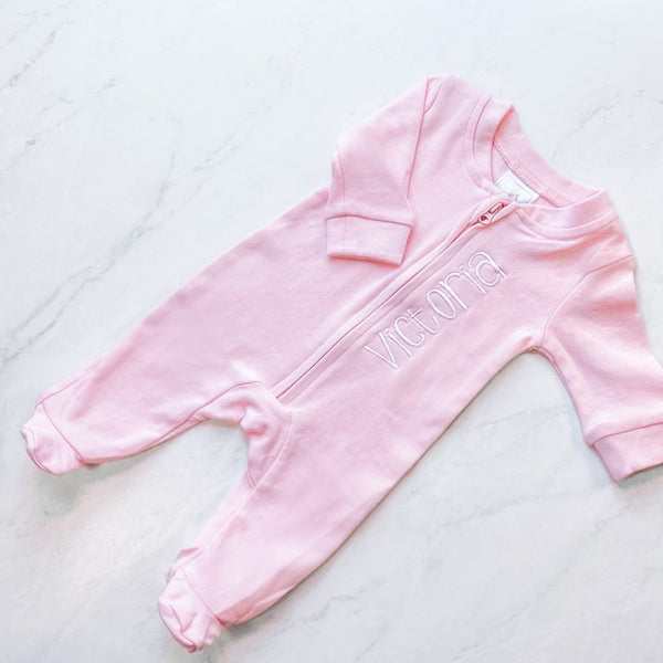 Pink Personalized Baby Onesie