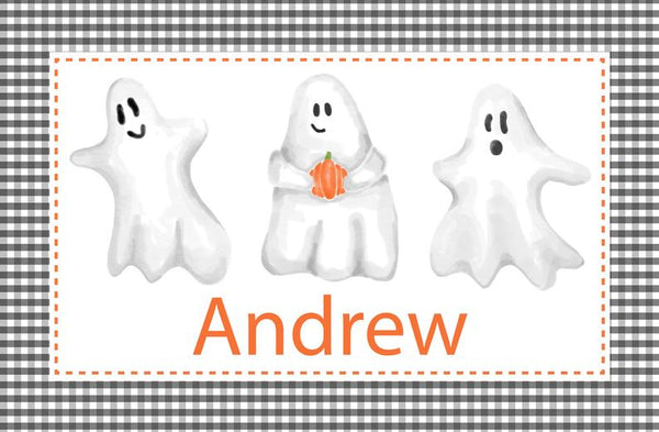 Personalized Blue Halloween Ghost Plate