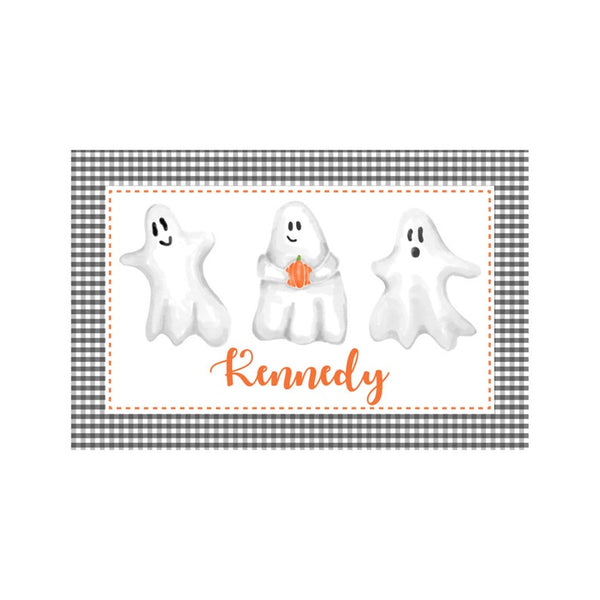 Personalized Blue Halloween Ghost Plate