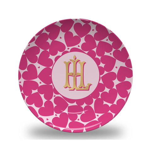 Pink and White Heart Plate