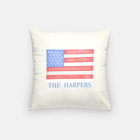 Personalized Patriotic 4th of July Flag Pillow