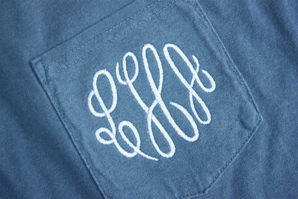 Monogrammed Greek Comfort Colors Pocket T-shirt