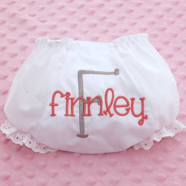 Pink and Brown Name & Initial Diaper Cover